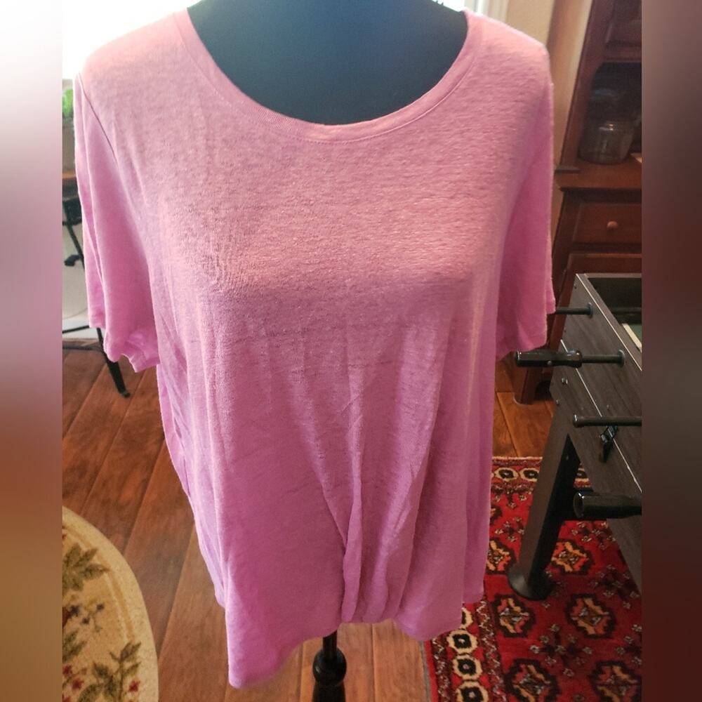 RACHEL XL tee shirt blue 100% Linen